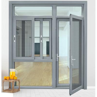 China Modern Design Modern Balcony And Yard Entrance Aluminum Alloy Sliding Waterproof Door With Window And Screen for sale