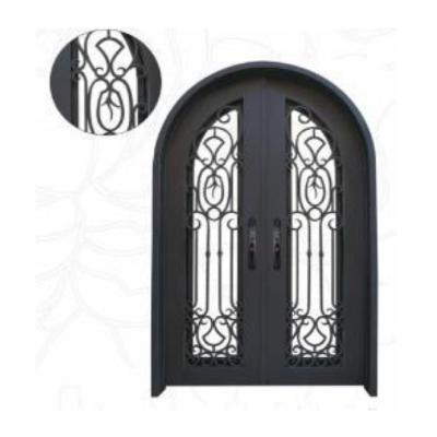 China Anti-thief / Heat Preserved System Wrought Iron Double Open Door Luxury Design / Security / Fire Pre Hung Grill Security Entry Designs Main Doors for sale