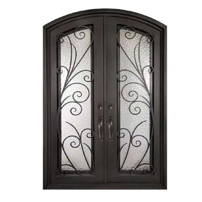 China Anti-thief/Heat Preserved System Arch Design Wrought Iron Security Door Luxury Home Main Entry Door/Security System/Double Fire for sale