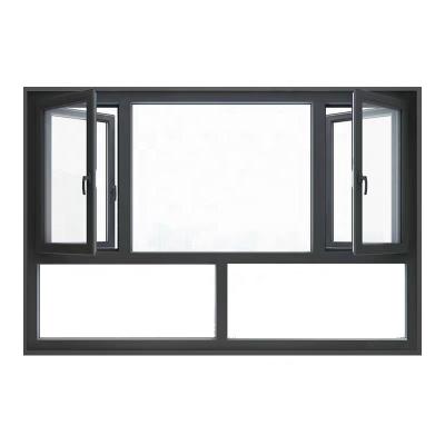 China Customized Sound Insulation Factory Price Double Glazed Aluminum Casement Windows Design for sale