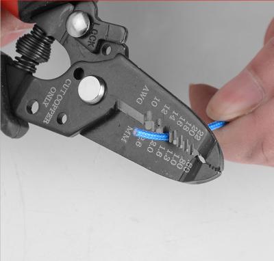 China MULTI FUNCTIONAL Anti-Slip Handle Enameled Cable Electrical Wire Stripper for sale