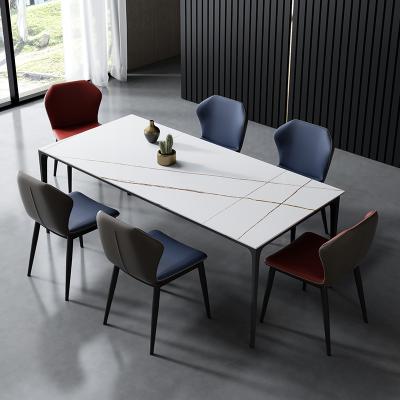 China Modern Italian Minimalist Home Modern Dining Table Set Furniture Dining Table And Chair Combination Rock Slate Dining Table for sale