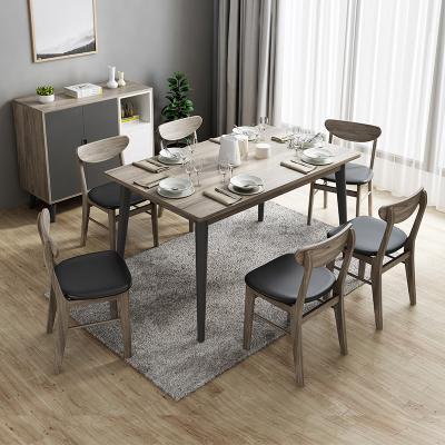 China Modern Minimalist Nordic Home Apartment Rectangular Storage Dining Table Small And Log Dining Tables Chair Combination 1.4 Meters for sale