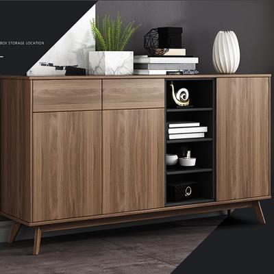 China Nordic Modern Design Living Room Porch Locker Hall Sideboard 3 Door Sideboard Modern Cabinet Solid Wood Furniture for sale