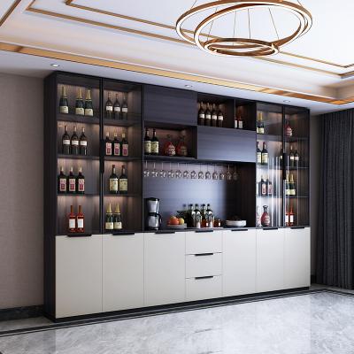 China Storage living room by the wall built-in dining Nordic wine side cabinet modern minimalist dining room glass locker for sale