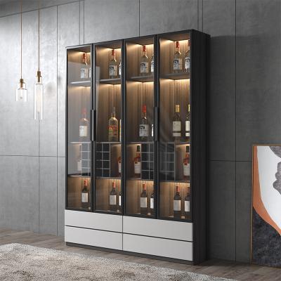 China Modern minimalist storage wine cabinet against the wall with light luxury home living room locker dining room wine glass cabinet for sale