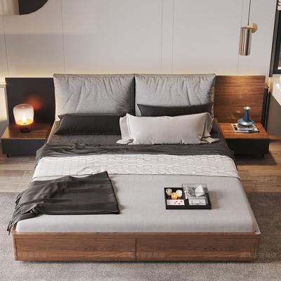 China Nordic style adjustable double bed tatami 1.8m board bed master bedroom storage modern Japanese style bed (the other) for sale