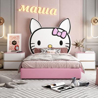 China Comfortable Children's Bed Boy Girl Princess Sheet Man 1.2m Storage Bed Solid Wood Kids Room Furniture Set for sale