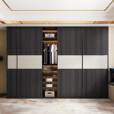 China Modern Nordic Sliding Dressing Room Customization Sliding Door Wardrobe Storage Bedroom Wooden Wardrobe Large Wardrobe for sale