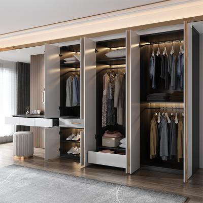 China Additional Features: and storage modern single dressing table built-in wardrobe customized home bedroom wooden open door wardrobe closet for sale