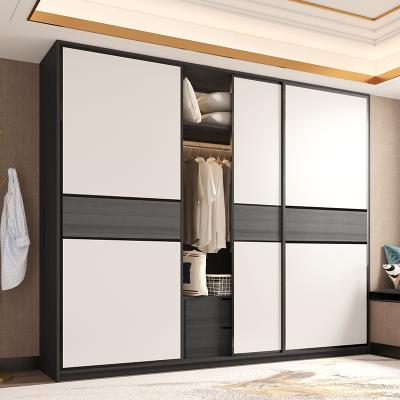 China Additional Features : Modern Single Sliding Door Bedroom Wardrobe Storage Large Home Custom Made Wood Cabinet 2 Door Wardrobe for sale