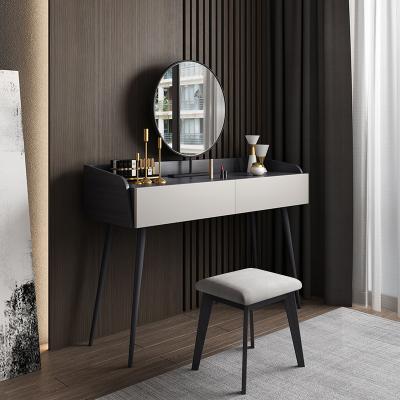 China Nordic modern minimalist small apartment dressing table modern design dressing table bedroom mirror economic smart light for sale