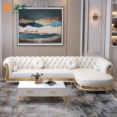 China Other Light Luxury Sofa , European Simple Modern American Simple Modern American Style Small Apartment Combination Corner Leather Sofa for sale