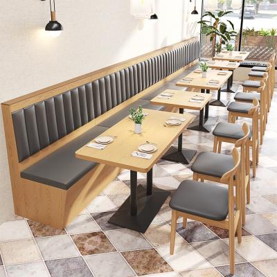 China The other solid wood modern simple table and sofa commercial dining table seat map shop leisure chair combination for sale