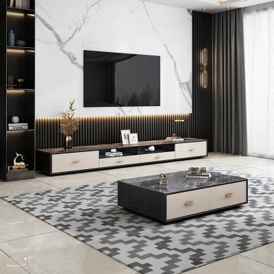 China Modern Minimalist Combination Italian Marble Cabinet Coffee Table TV Panel Rock Style Modern Design Style Cabinet Floor Cabinet Flat Small for sale