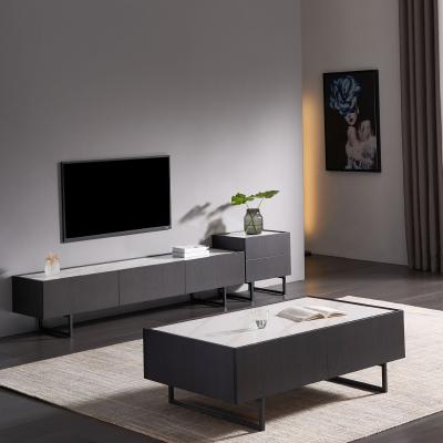 China Italian minimalist Nordic coffee table small combination modern apartment black TV stand TV cabinet design for sale