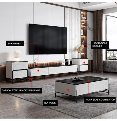 China Modern minimalist TV modern design rock cabinet Italian coffee table combination panel small apartment home tea table Nordic living room for sale