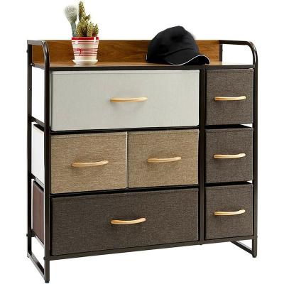 China Storage Best Selling Living Room Cabinet Storage Bedside Table With Fabric Drawers Wood Handle for sale