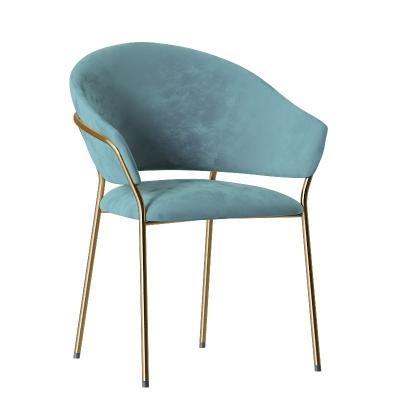 China (Other) Stable Dining Chair Adjustable Modern Iron Frame Fabric Velvet Upholstered Dining Chair For Dining Room for sale