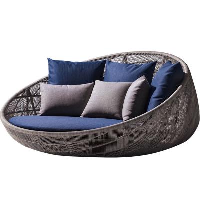 China Outdoor furniture round garden rattan sofa wicker sofa sun washable hot sale design for sale