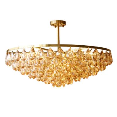 China Chiara Clear Glass Round Ceiling Lamp Pendant Lights Modern Iron Body Chandelier for sale