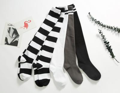 China FY-A1871 Japan girl tube breathable teen stocking striped fluffy warm comfortable thigh high socks for sale