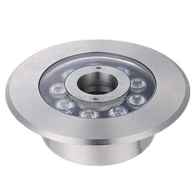 China Fountain Stainless Steel Housing IP68 6W 9W 12W Dry Fountain Lights Donut Fountain Light RGB Bottom Water Fountain Light for sale