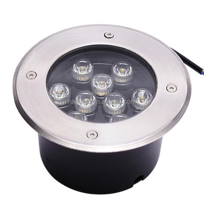 China Aluminum Outdoor Waterproof Garden 9W 12W LED Housing 12V 24V 110V 220V IP67 RGB Multi Color Changing Recessed LED Underground Light for sale