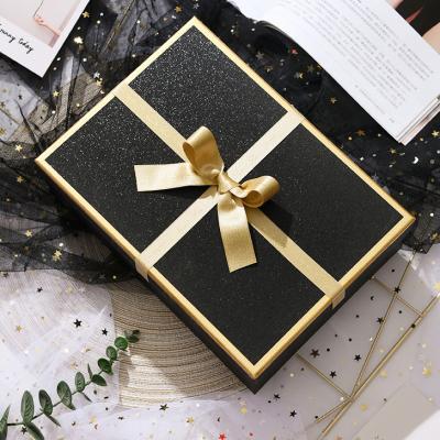 China Custom Gift Box Recycled OEM ODM Luxury Packaging Materials Low Price Rigid Cardboard Paper Box Lid Cover Bridesmaid Gift Box With Ribbon for sale