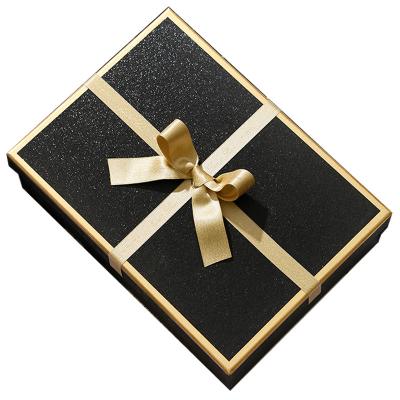 China Custom Recycled Luxury Paper Box Bridesmaid Groomsman Gift Cardboard Christmas Gift Wrapping Materials Large Size Ribbon Gold Bow Box for sale