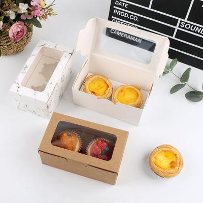 China Long Recyclable Mini Transparent Muffin Cupcake Box 6 Hole Cupcake Boxes With Clear Window For Cakes Cup Cake Take Out Packaging Box for sale