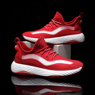 China Lightweight Breathable Sports Shoes Mesh Running Shoes Knitted Upper Casual Soft Bottom Sneaker for sale