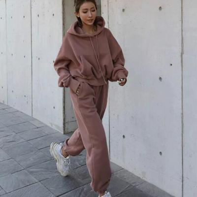 China Women Hoodie Crop Breathable Sweatshirts Running Two Piece Set Women Fall Clothing Sports Hoodies Suit for sale