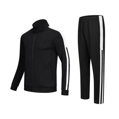 China Manufacturer Wholesale Custom Plain Gym Polyester Tracksuit Splice Color Breathable Men Tracksuit for sale