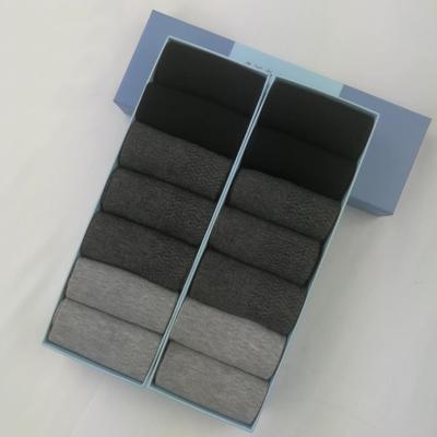 China Wholesale Pure Color QUICK DRY Autumn Hot Sale Fashion Plaid Breathable 7 Pair Gift Box Package Cotton Business Men Socks for sale