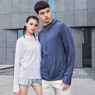 China Summer Breathable Sunscreen Couples Ice Silk Feminine Men Climbing Sun Protection Quick Dry Fishing Clothing for sale