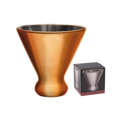 China Copper Copa De Drinking Wine SS 8OZ Martini Cocktail Tumbler Cup Stainless Steel Viable Metal Insulated Custom Cocktail Glass With Box for sale