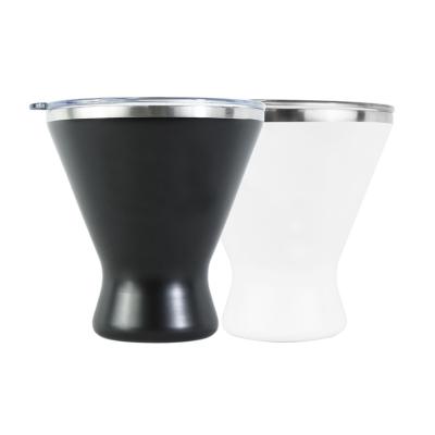 China 10oz Viable Insulated Stainless Steel Martini Cup Custom Cocktail Glass Martini Margarita Tumbler With Lid for sale