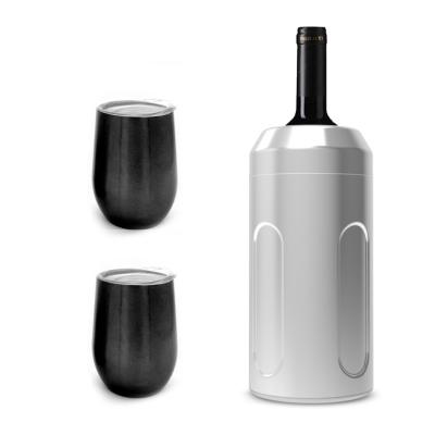 China Viable Premium Stainless Steel | Double Walled Insulated Wine Bottle Fridge Wine Cooler Insulator For Most 750mL for sale