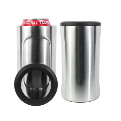 China Viable 3 in 1 4 in 112 oz Slim Metal Stainless Steel Double Wall Insulated Beer Bottle Can Rack with Cover for sale