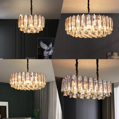 China GANVA Modern Customized Gold Ceiling Crystal Pendant Light Crystal Led Luxury Indoor Decorative Modern Chandeliers for sale