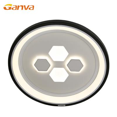 China GANVA New Model Minimalistic Smart Remote Control Living Room LED Surface Mounted Ceiling Light Fixture for sale