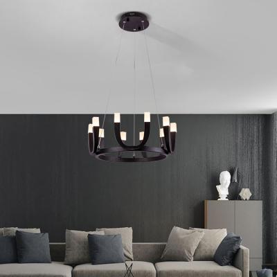 China Modern Design GANVA Chandelier Decorative Lamp Bedroom Indoor Modern Black Living Room Ceiling Light for sale