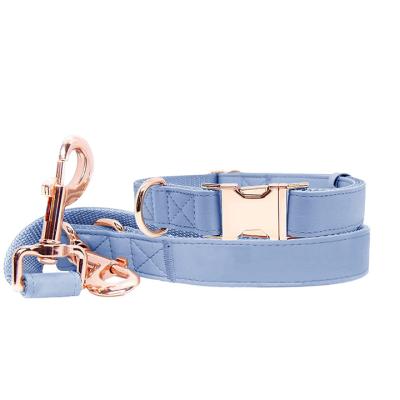 China Fashion Rose Metal Buckle Soft Padded Adjustable Dog Collar And Leash for sale