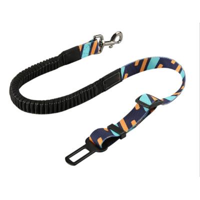 China Custom Logo Padded Colorful Nylon Rope Dog Leash Dog Cat Car Seat Belt for sale