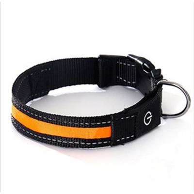 China Soft Padded Illuminating Walking Glow Nylon Leather LED Dong Leash LED Night Leash and Collar Set for sale