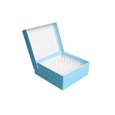 China Sterile Fanen  wholesale paper cryogenic vials box 100well cryobox with Square hole for sale