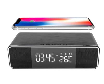 China Wireless Charger For 2021 New Arrivals Mobile Phone FM Smart Wireless Speaker Digital Thermometer Radio Alarm Clock Portable Wireless Charger for sale