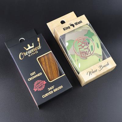 China Recyclable Custom Curved Paper Box Wave Brush With Box Hair Brush Low MOQ Gift Box for sale