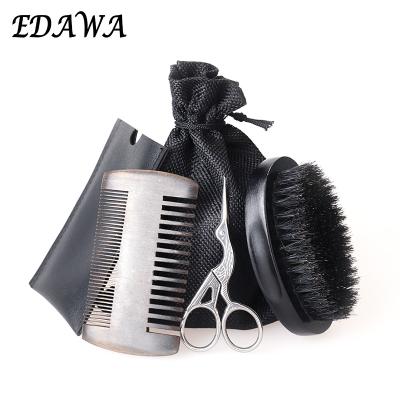 China Men's Boar Hair Shaving Brush and Beech Wood Beard Grooming Brush Beard Grooming Kit for sale